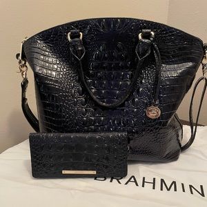 Brahmin Large Duxbury Satchel and Wallet in Pecan Melbourne